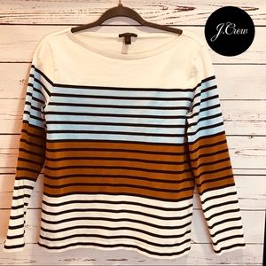 J Crew Long Sleeve Stripe Cotton Top